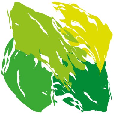 Soyut fırça darbeleri tasarımı. Yeşil sarı lekeler. Canlı renk dokusu. Vektör beyaz arka plan. EPS 10.