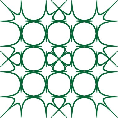 Yeşil halka örgüsü. Halka deseni kesişiyor. Geometrik vektör ızgarası. Temiz beyaz zemin. EPS 10.