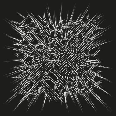Keskin patlama simgesi. Dikenli beyaz patlama. Dinamik çizgiler Vektör. Soyut enerji çizimi. EPS 10.