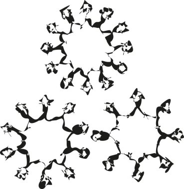 Soyut organik şekiller. Siyah grunge formları. Dairesel sıvı elementler. Vektör modern model. EPS 10.
