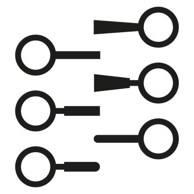 Büyüteç seti. Yakınlaştırma araçlarını ara. Araştırma Analiz Vektörü. Optik alet koleksiyonu. EPS 10.