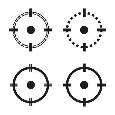 Hedef hedef simgeleri. Crosshair odak sembolleri. Hassas Vektör işaretleri. Kesin grafikler. EPS 10.