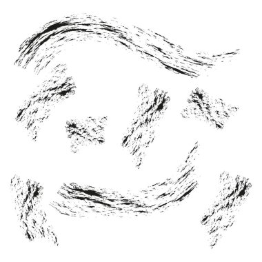 Fırça darbeleri koleksiyonu. Sanatsal boya dokusu. Soyut grunge vektörü. Yaratıcı tasarım öğesi. EPS 10.