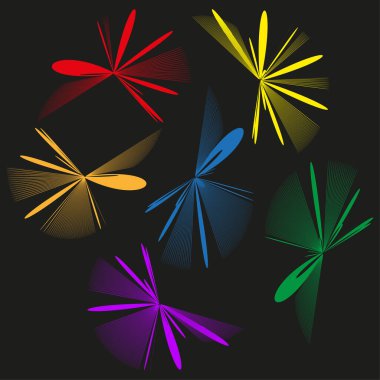 Soyut ışın deseni. Renkli çizgi tasarımı. Dinamik Yıldız patlaması Vektörü. Modern enerji çizimi. EPS 10.