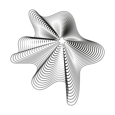 Soyut çizgi figürü. Geometrik girdap. Dinamik şekil Vektörü. Sanatsal kablo çizimi. EPS 10.