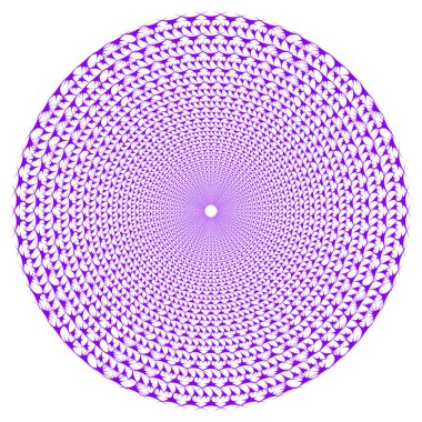 Soyut spiral desen. Mor radyal çizgiler. Optik illüzyon grafiği. Vektör geometrik tasarım. EPS 10.