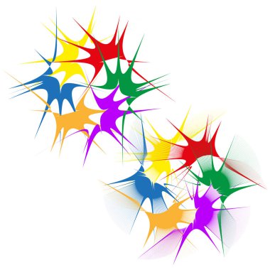 Renkli patlama soyut. Dinamik patlama çizgileri. Enerjik Enerji Vektörü. Yaratıcı modern illüstrasyon. EPS 10.