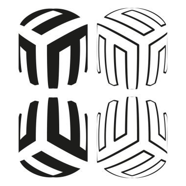 Küre segment simgesi. Eğri panel şekli. Geometrik küre vektörü. Üç boyutlu ağ tasarımı. EPS 10.