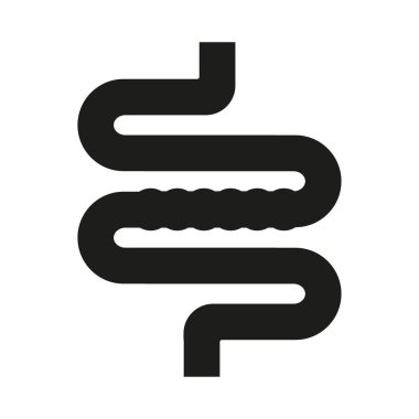 Bağırsak organ ikonu. İnsan bağırsağı sembolü. Sindirim sistemi taşıyıcısı. Anatomi vücut çizimi. EPS 10.