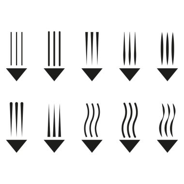 Sembolleri oku indir. Yönlendirme ayarlandı. Vektör işaretlerini gösteriyor. Navigasyon rehberi elementleri. EPS 10.