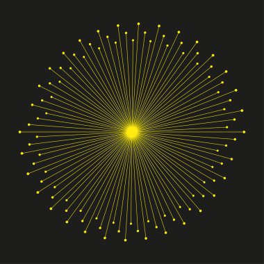 Patlama havai fişek sembolü. Kutlama ışığı gösterisi. Soyut Yıldız patlaması Vektörü. Şenlikli parlak element. EPS 10.