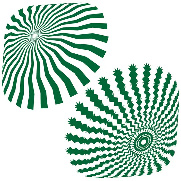 Soyut spiral desen. Yeşil güneş patlaması dokusu. Geometrik girdap vektörü. Dinamik çizgi sanatı. EPS 10.