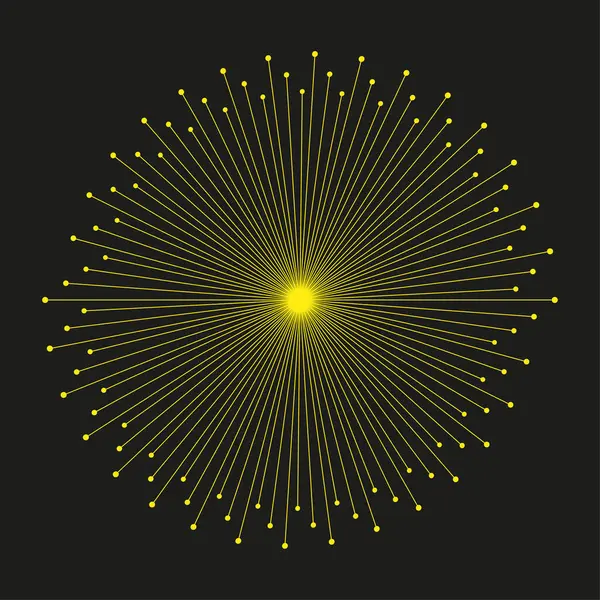 Patlama havai fişek sembolü. Kutlama ışığı gösterisi. Soyut Yıldız patlaması Vektörü. Şenlikli parlak element. EPS 10.