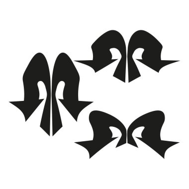 Siyah oklar 3 boyutlu. U dönüşü işareti. Çoklu yön sembolleri. Vektör illüstrasyon paketi. EPS 10.