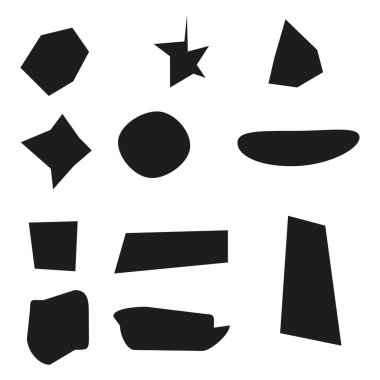 Soyut geometrik şekiller. El çizimi figürler. Modern dekoratif öğeler. Vektör sanat koleksiyonu. EPS 10.