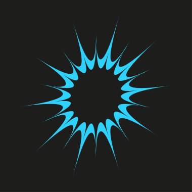 Soyut patlama illüstrasyonu. Mavi dinamik çizgiler. Patlayan yıldız sembolü. Vektör grafik tasarımı. EPS 10.