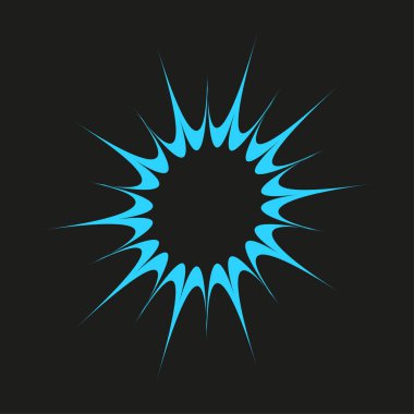 Soyut patlama illüstrasyonu. Mavi dinamik çizgiler. Patlayan yıldız sembolü. Vektör grafik tasarımı. EPS 10.