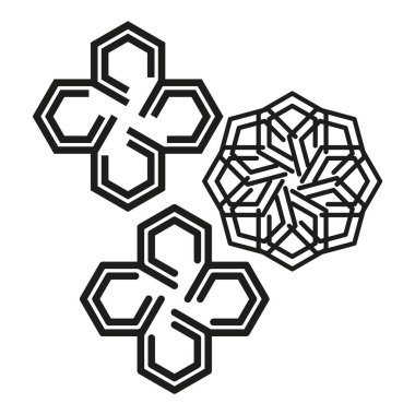 Geometrik altıgen desen. Soyut mozaik şekil. Dekoratif modüler form. Vektör benzersiz tasarım. EPS 10.
