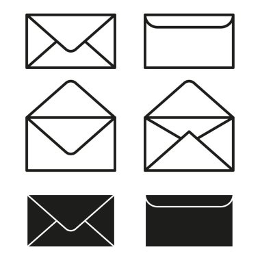 Zarf simgesi sembolü. E- posta ileti ögesi. Yazışma vektör illüstrasyonu. İletişim mektubu konsepti. EPS 10.