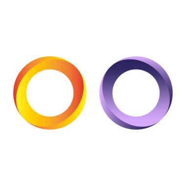 Renkli torus şekilleri. Soyut geometrik halkalar. Modern Vektör illüstrasyonu. Dairesel elementler tasarımı. EPS 10.