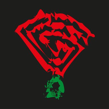 Soyut fırça şekli. Kırmızı grafik elementi. Vektör illüstrasyon sıçraması. Karanlık modern arka plan. EPS 10.