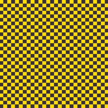 Sarı dama tahtası deseni. Parlak şebeke arka planı. Geometrik kare fayans. Temiz vektör çizimi. EPS 10.