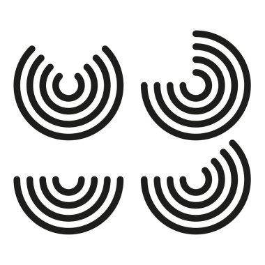 Soyut kemer şekilleri. Konsantrik yarım daire desenleri. Geometrik çizgi vektörü. Modern grafik çizimi. EPS 10.