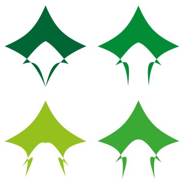 Soyut ok elementleri. Geometrik şekil seti. Tek renkli yeşil semboller var. Vektör modern tasarım. EPS 10.