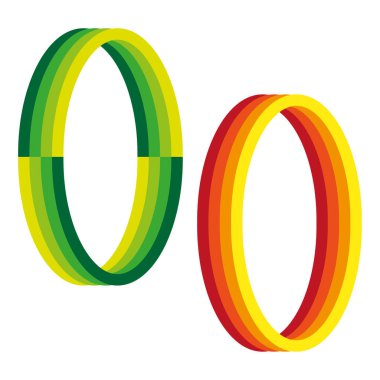 Soyut gradyan halkalar. Modern vektör şekilleri. İki renkli element. Dinamik dairesel formlar. EPS 10.