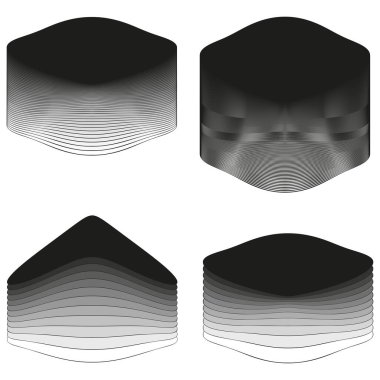 Abstract wave shapes. Layered circular forms. Dynamic striped Vector. Liquid motion illustration. EPS 10.