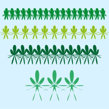 Human figures pattern. Person chain symbol. Teamwork Vector illustration. Green social connection. EPS 10.