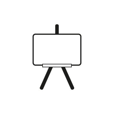 Whiteboard icon. Presentation board symbol. Empty easel graphic. Vector school illustration. EPS 10.