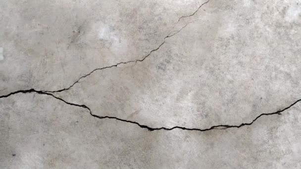 开裂的纹理混凝土地面水泥墙破裂 — 图库视频影像