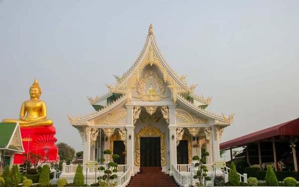 Πρόσοψη Της Εκκλησίας Στο Wat Bot Sam Khok Pathum Thani — Φωτογραφία Αρχείου