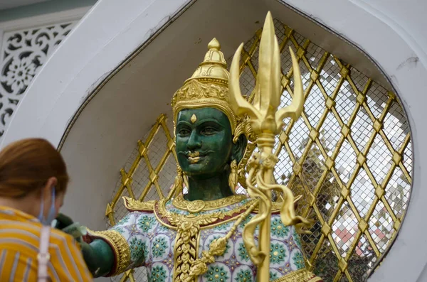 Bangkok Thaïlande Avril 2023 Statue Devaraj Neramit Thep Tanjai Temple — Photo