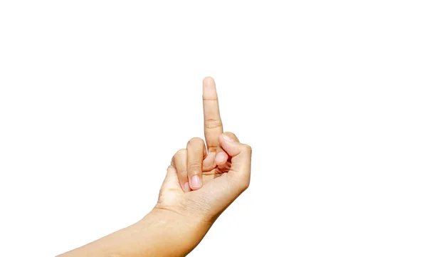 Female Hand Showing Middle Finger Fuck You Isolated White Background — Stockfoto