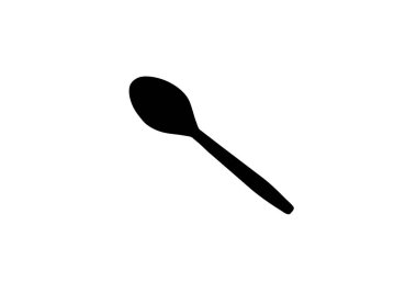 kırpma yolu ile beyaz arkaplanda izole siyah plastik kaşık