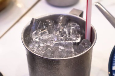 Buzlu ve samanlı cam. Kapat ve Üst Görünüm