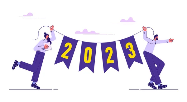 2023 New Year Welcome Preparing Start Business 2023 2023 New — Stock Vector