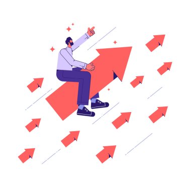 Kazanan yatırımcı konsepti için büyüyen iş adamı ya da hırs, borsa fiyatlarında artış