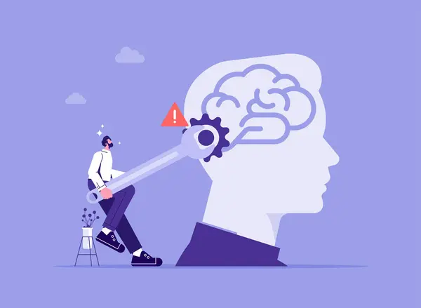 Mudar Mentalidade Atitude Psicologia Treinamento Cerebral Para Aprender Nova Habilidade — Vetor de Stock