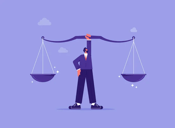 Balance Und Gerechtigkeit Für Führungskonzept Prinzipien Und Geschäftsethik Das Richtige — Stockvektor