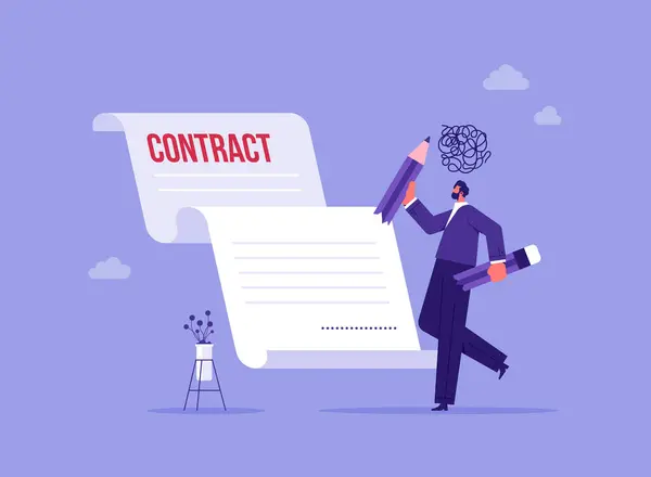 Contract Cancellation Agreement Terminated Concept Partnership Breaking Signed Business Deal — Stockvektor