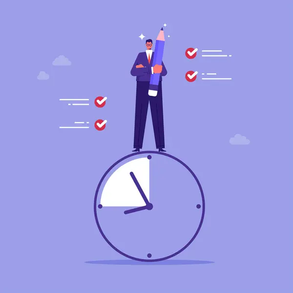 Deadline Time Management Road Success Concept Time Organization Efficiency Schedule — Stockvektor