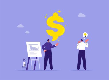 Para danışmanı veya mali danışman konsepti, yatırım danışmanı zenginlik yönetimi hakkında öneride bulunacak, iş adamı danışmanı para tavsiyesi verecek