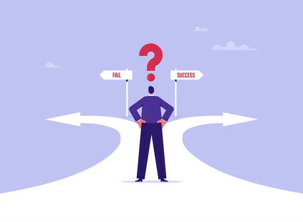 Karar verme kavramı ve seçimlerin gelecekte başarılı olması, işadamının işaretle güzergaha bakması ya da başarısızlıkla sonuçlanması