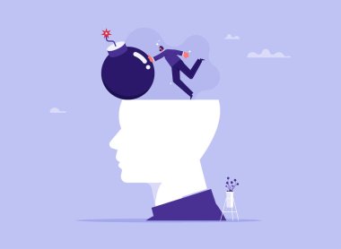 Stres konseptini azaltmak ya da kaldırmak, iş adamının stres metaforunu insan kafasından aşağı itmesi