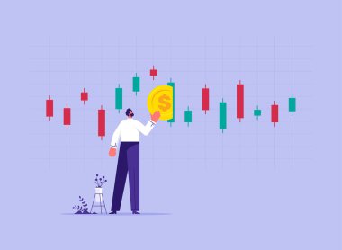 Borsa ticaret kavramından zengin olmak, tüccar yatırım ticareti, borsa büyümesi ile kar elde etmek, iş adamı para yatırımı borsasına borsa