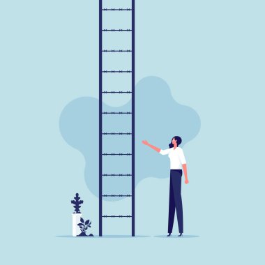 Cinsiyet engeli, kadın kariyer engeli ya da eşitsizlik, sınırlama ya da ayrımcılık, güçlükleri aşma çabası, engelli merdiveni tırmanma konsepti