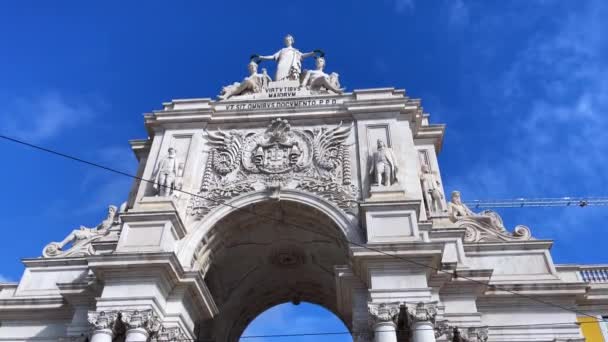 Arco Rua Augusta Lisboa — Vídeo de Stock